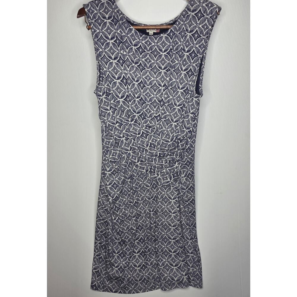 KUT from the Kloth Geometric Print Sleeveless Dress - Size 14 - Navy & White